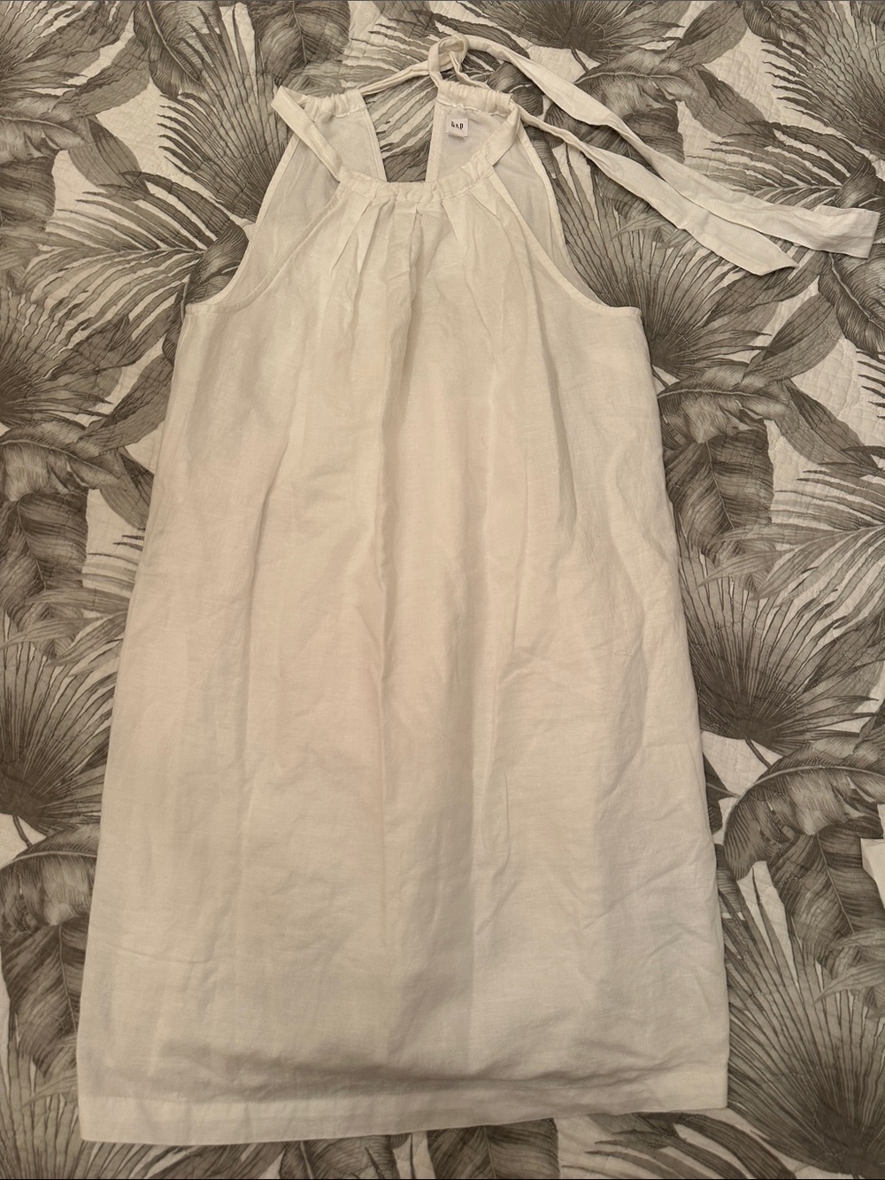 GAP cotton/linen dress with halter tie in back